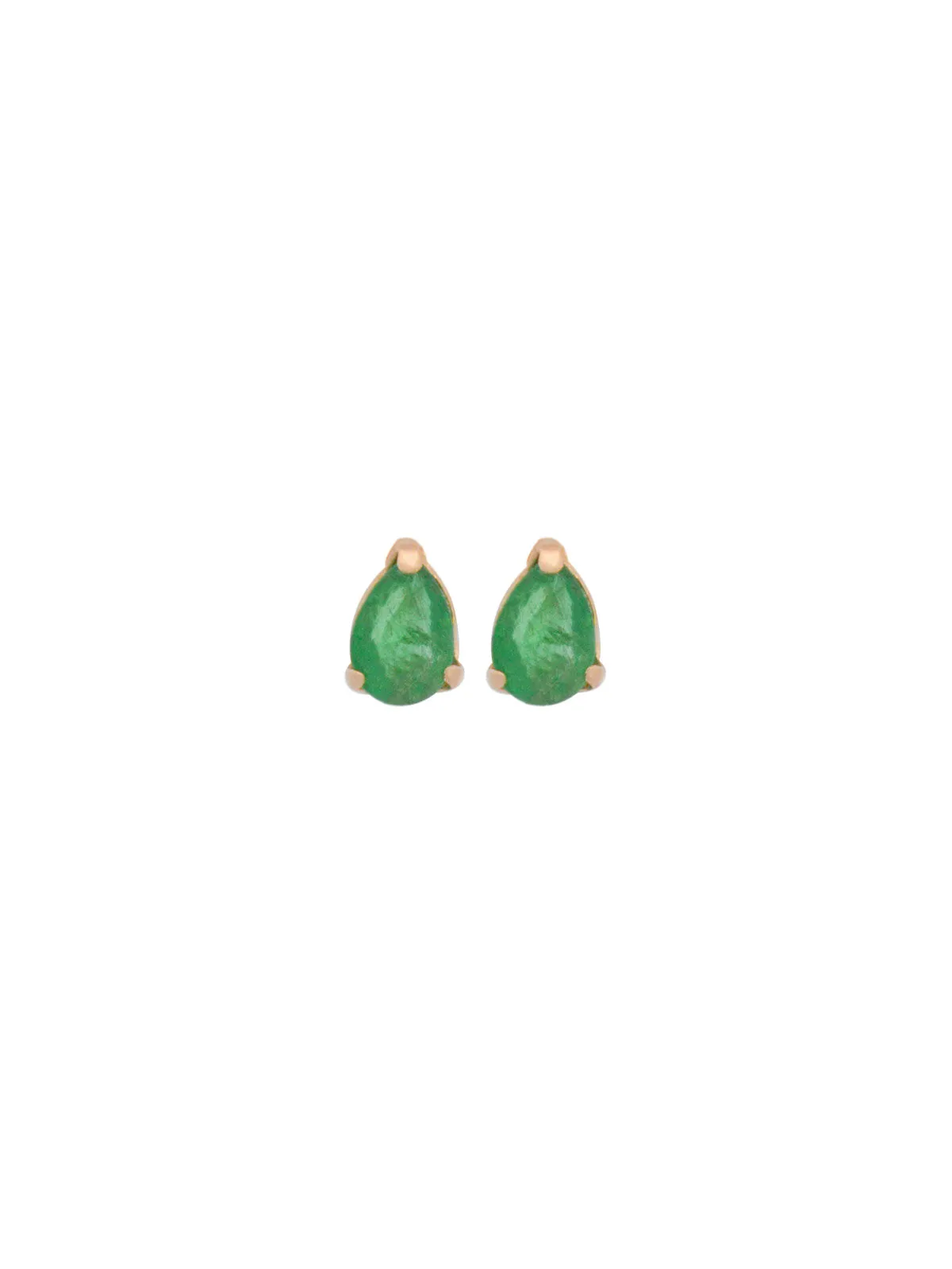 0.26ct Emerald 18K Gold Dainty Stud Earrings