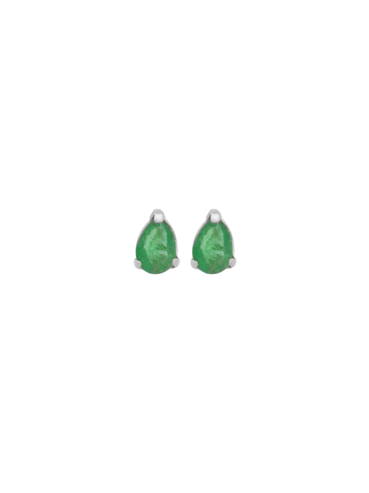 0.26ct Emerald 18K Gold Dainty Stud Earrings