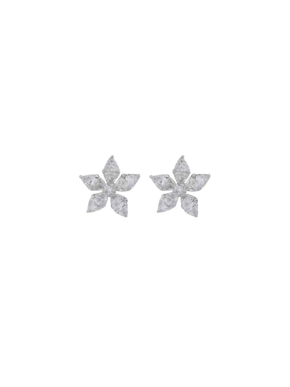 0.88ct Diamond 18K Gold Flower Earrings