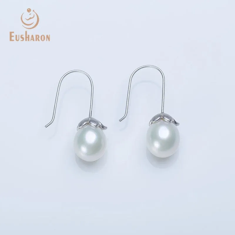 10 Pairs 11-12mm Drop Shape White Edison Pearl Earrings