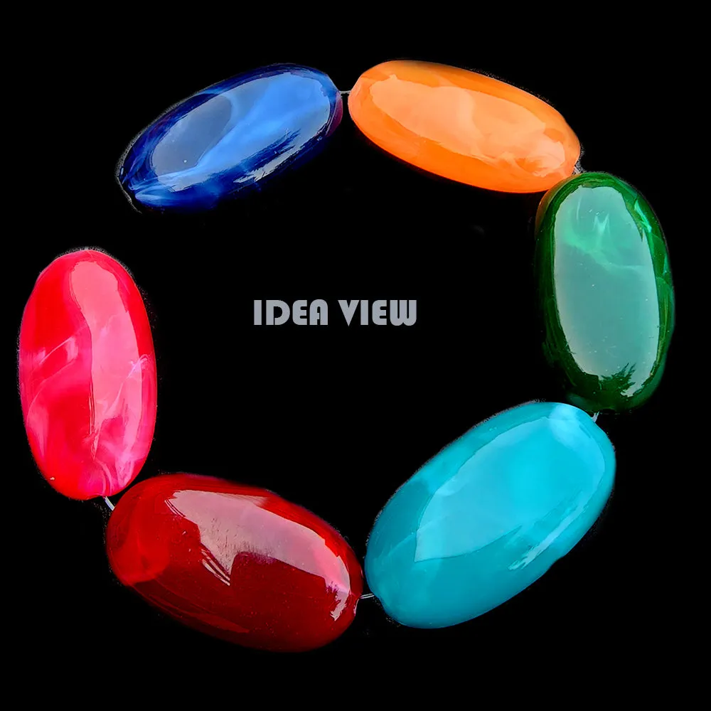 10 PCS PACK, FANCY ACRYLIC BEADS, 33X18 MM SIZE' IMITATION JADE BEADS JEWELRY MAKING RAW MATERIALS