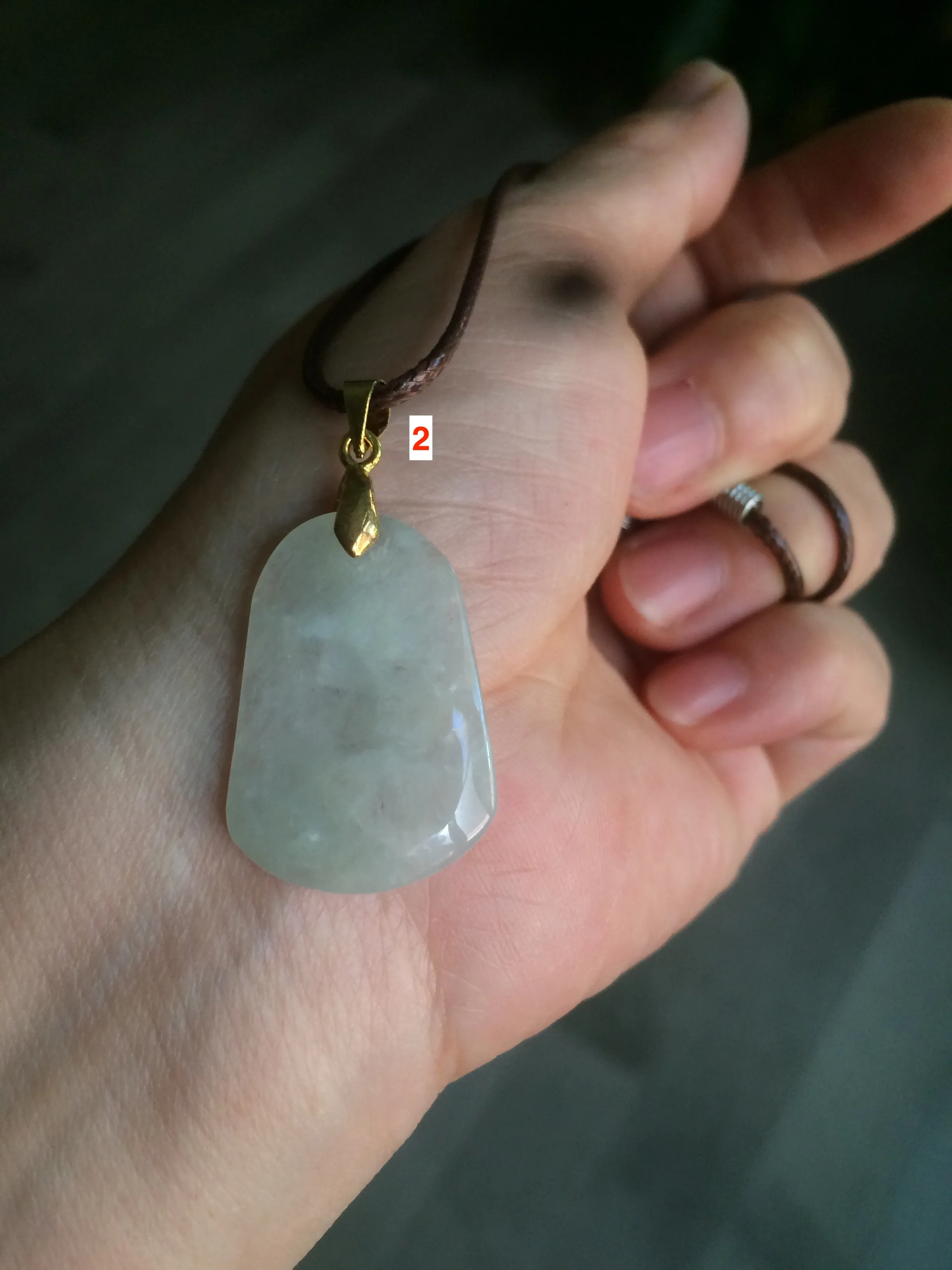 100% Natural icy watery light green Jadeite Jade safe and sound pendant E63