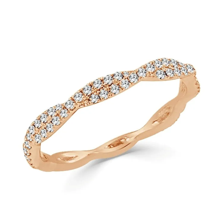 14k Gold & Diamond Twist Ring - 0.25ct