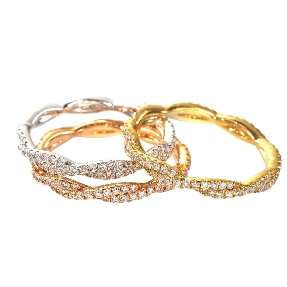 14k Gold & Diamond Twist Ring - 0.25ct