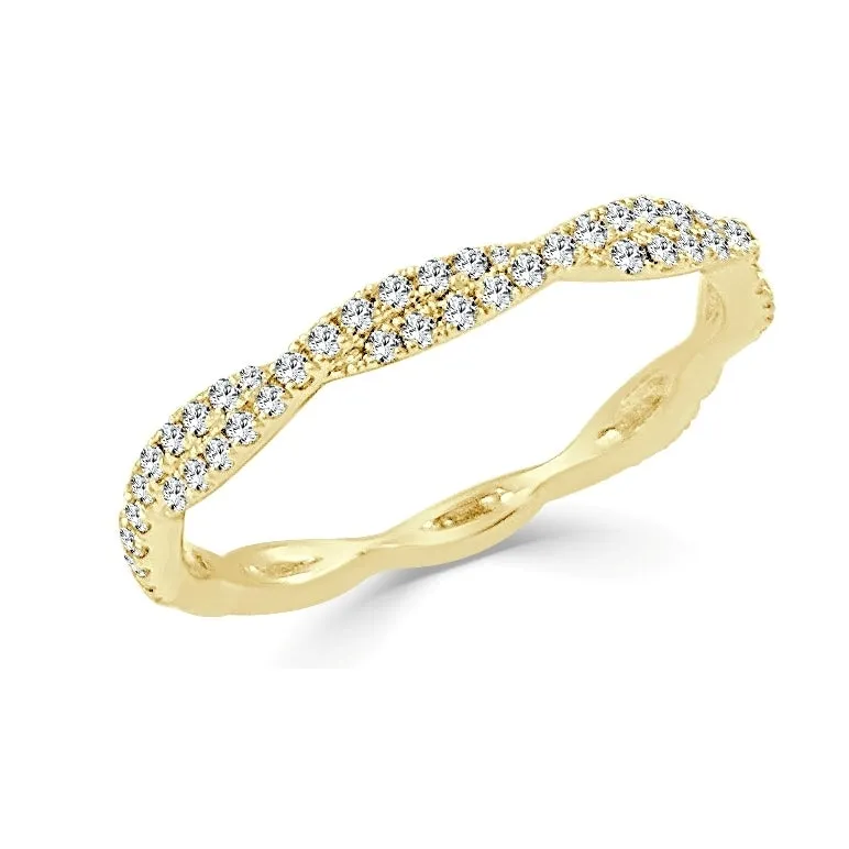 14k Gold & Diamond Twist Ring - 0.25ct