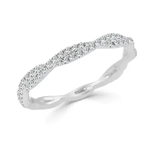 14k Gold & Diamond Twist Ring - 0.25ct