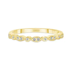 14K Gold Art Deco Diamond Wedding Band