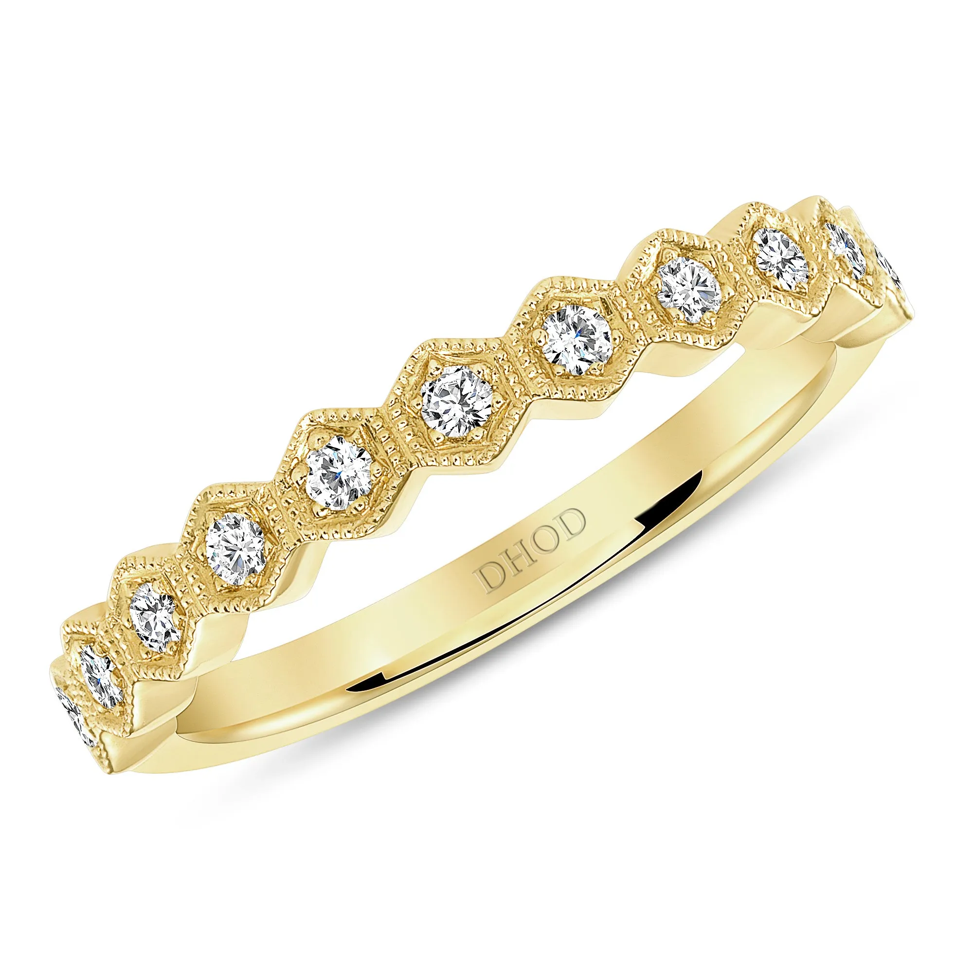 14K Gold Hexagonal Stackable Band