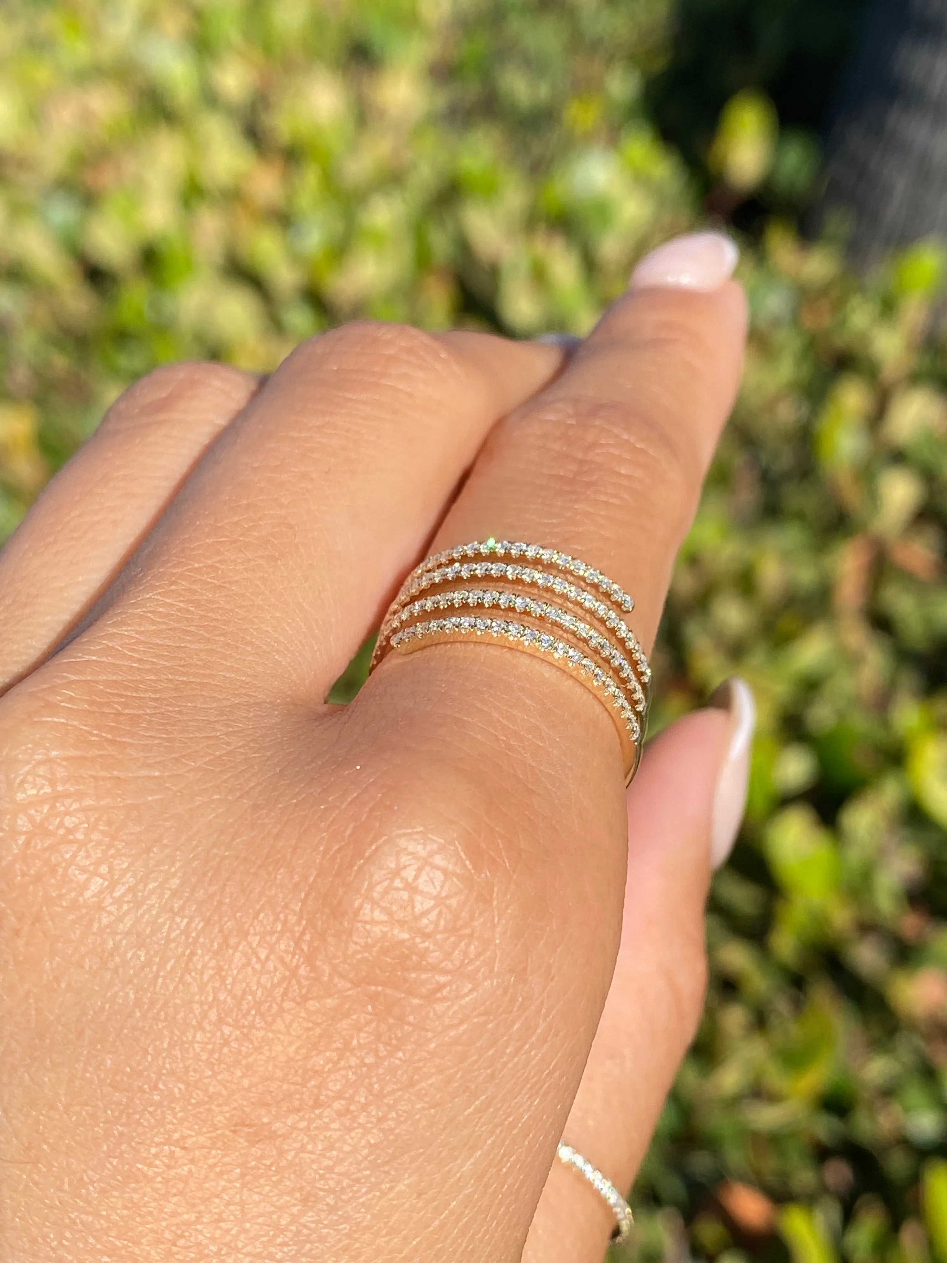 14K Gold Wrapped Prong Diamond Ring