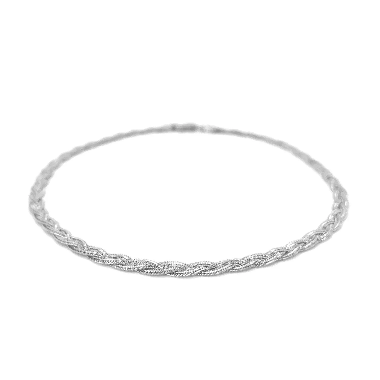 14k White Gold Braided Bracelet  (3.50 mm)