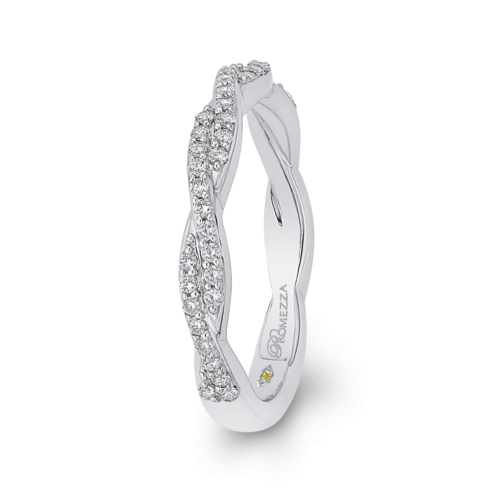 14K White Gold Round Diamond Wedding Band