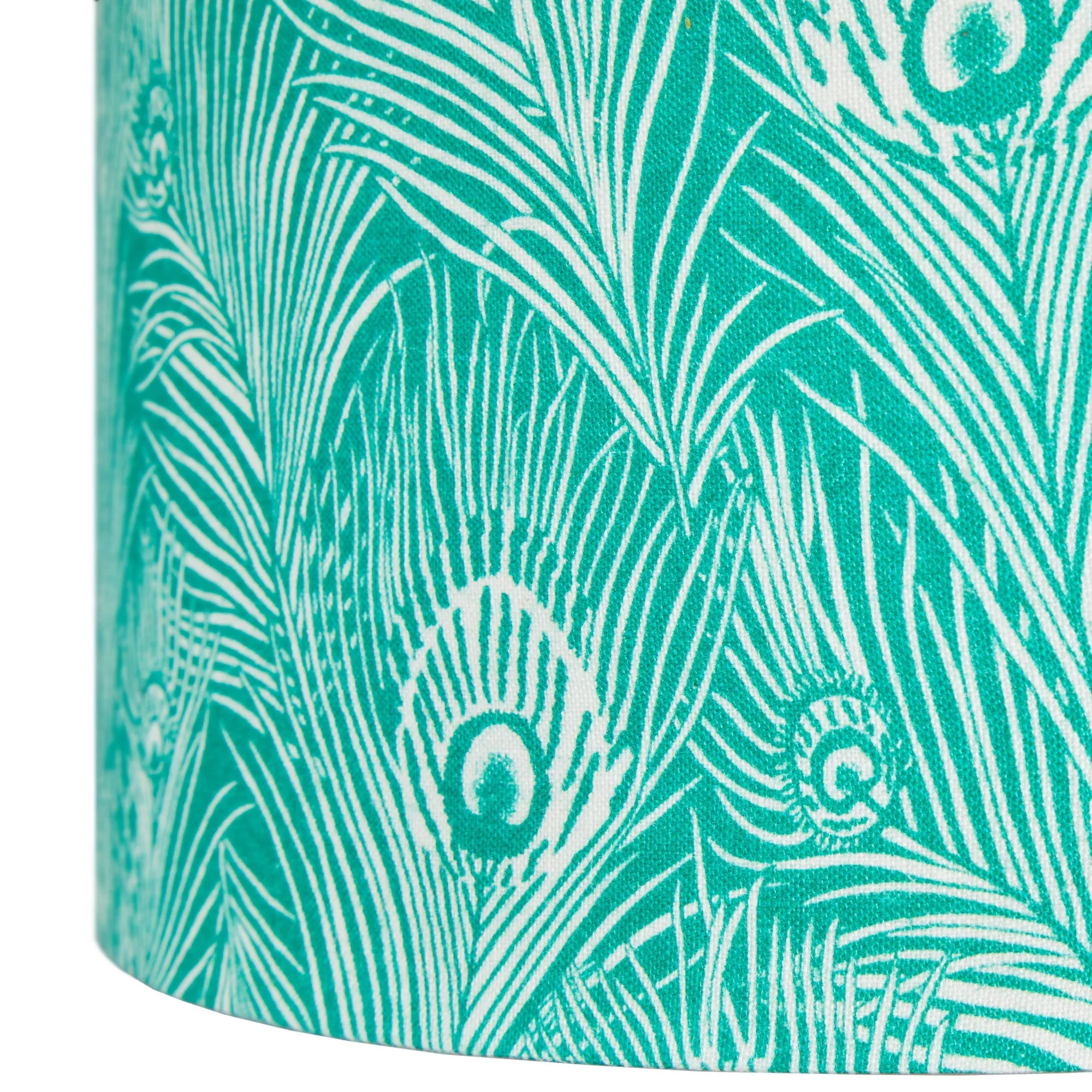 18cm drum shade in Liberty's 'Hera Plume' in jade