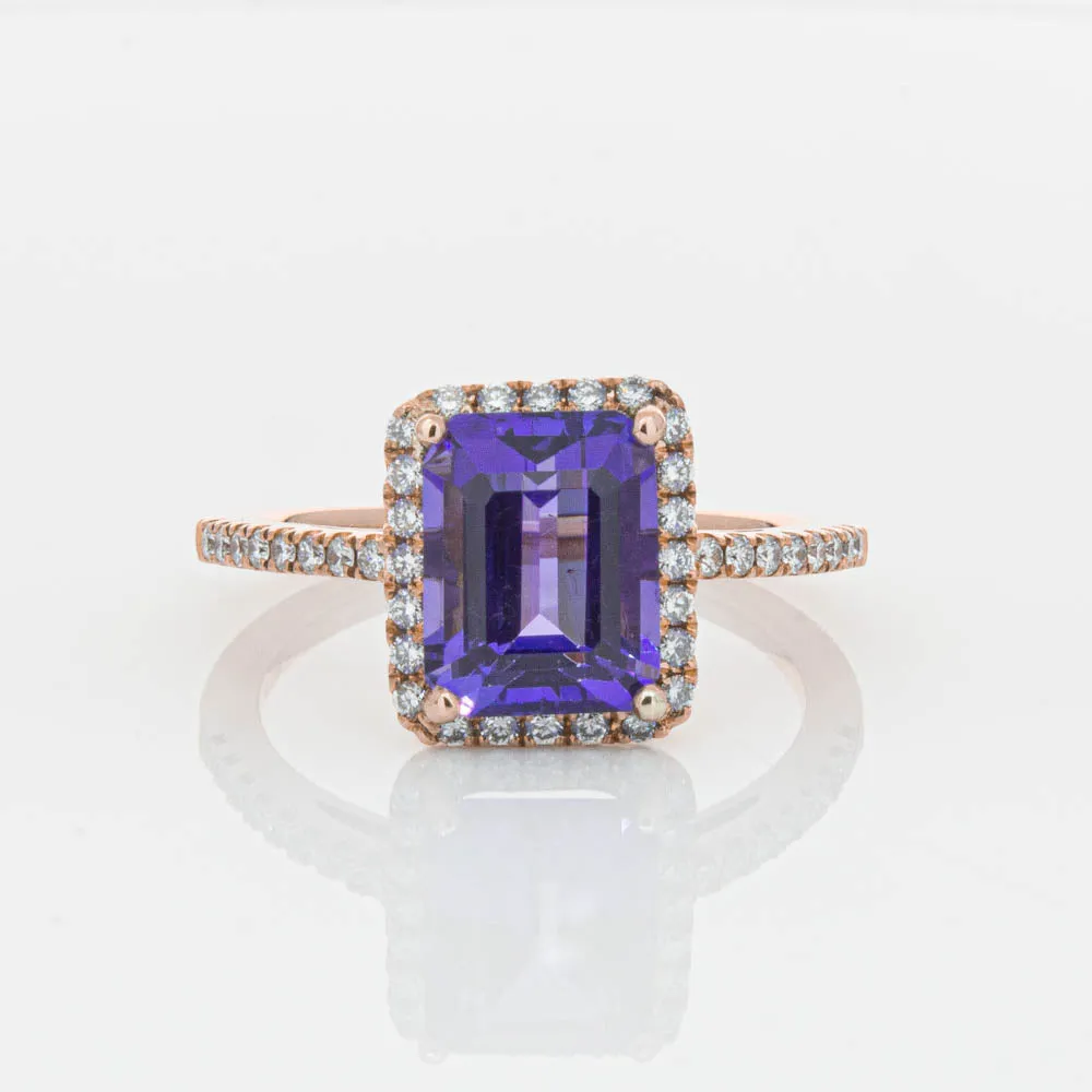 18ct Rose Gold 2.55ct Tanzanite & Diamond Ring