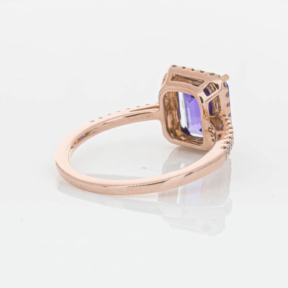 18ct Rose Gold 2.55ct Tanzanite & Diamond Ring