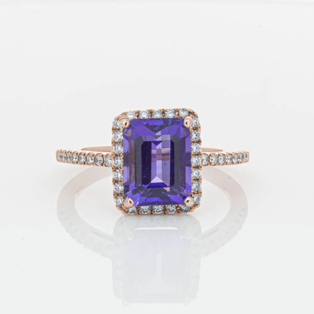 18ct Rose Gold 2.55ct Tanzanite & Diamond Ring