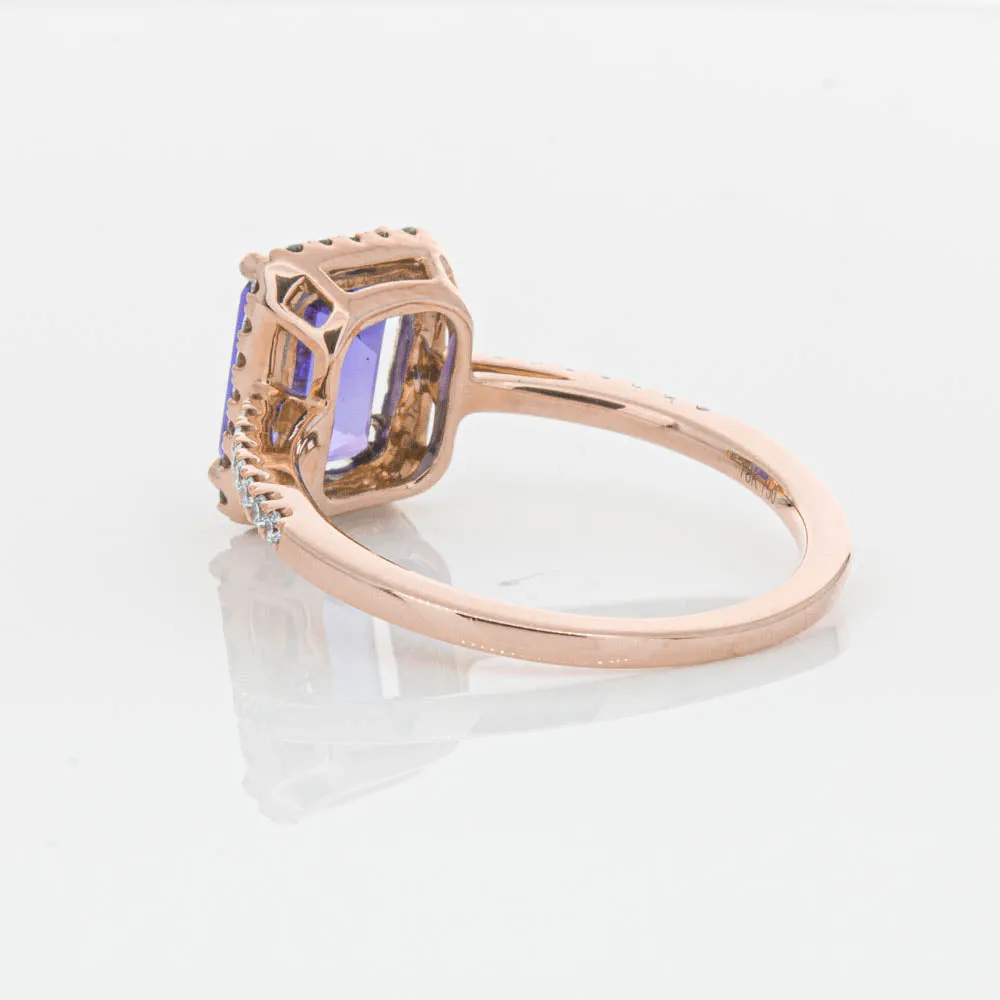 18ct Rose Gold 2.55ct Tanzanite & Diamond Ring