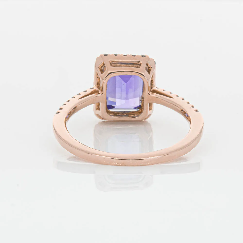 18ct Rose Gold 2.55ct Tanzanite & Diamond Ring