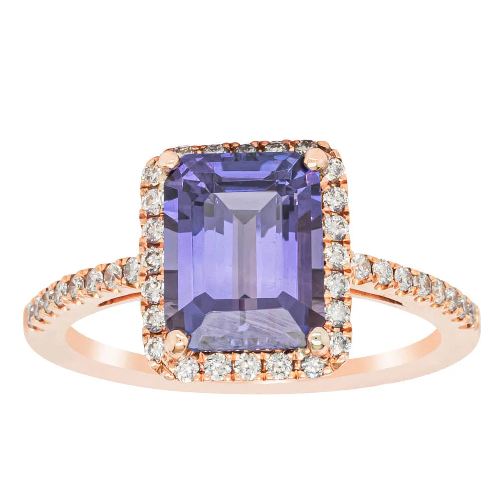 18ct Rose Gold 2.55ct Tanzanite & Diamond Ring