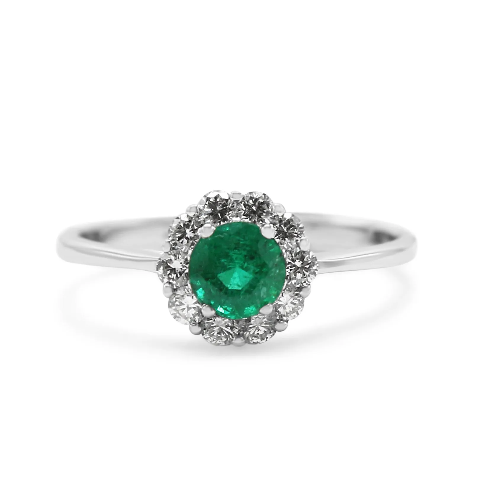 18ct White Gold Emerald Ring