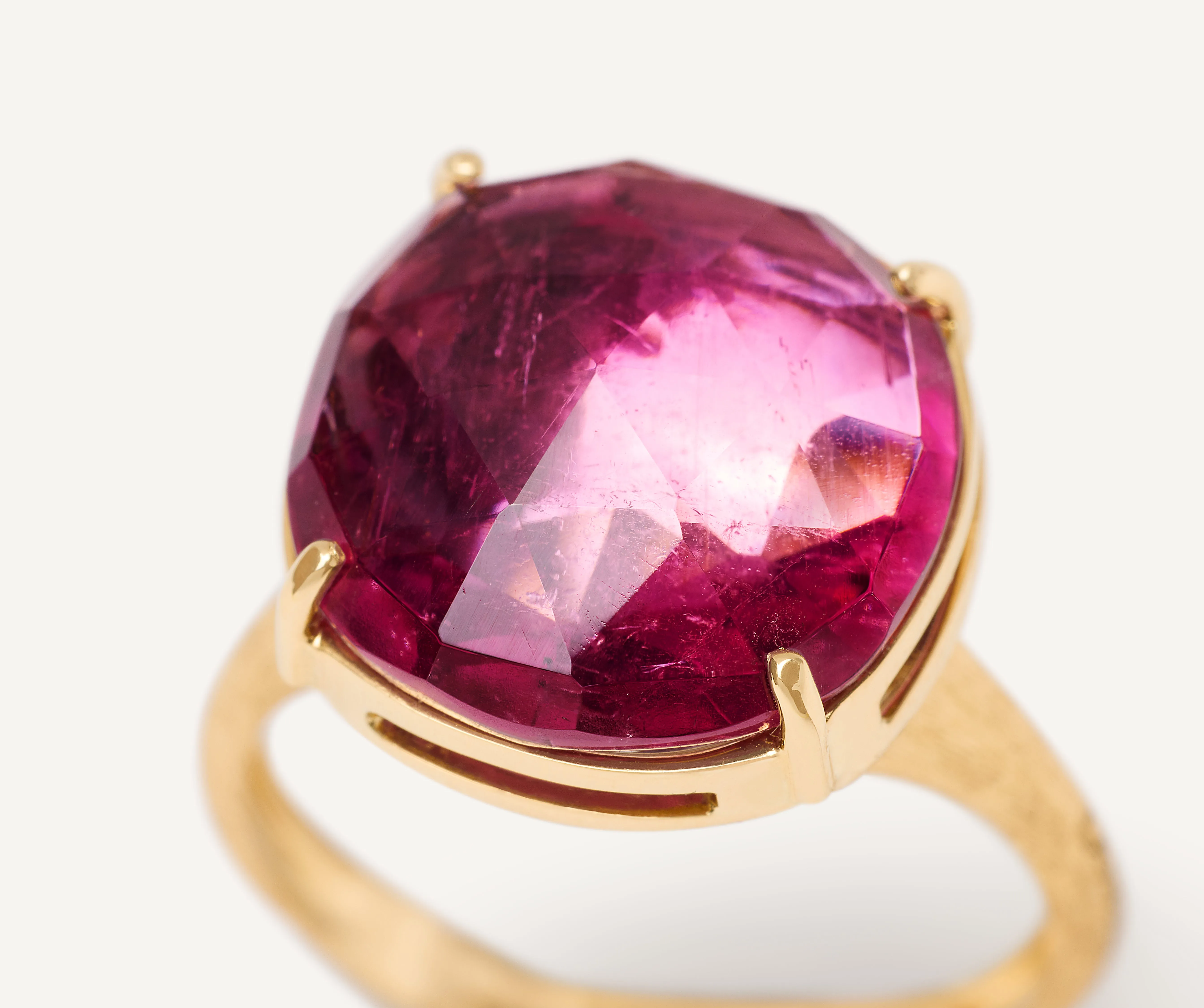 18K Yellow Gold and Pink Tourmaline Cocktail Ring