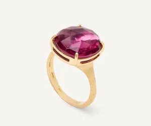 18K Yellow Gold and Pink Tourmaline Cocktail Ring