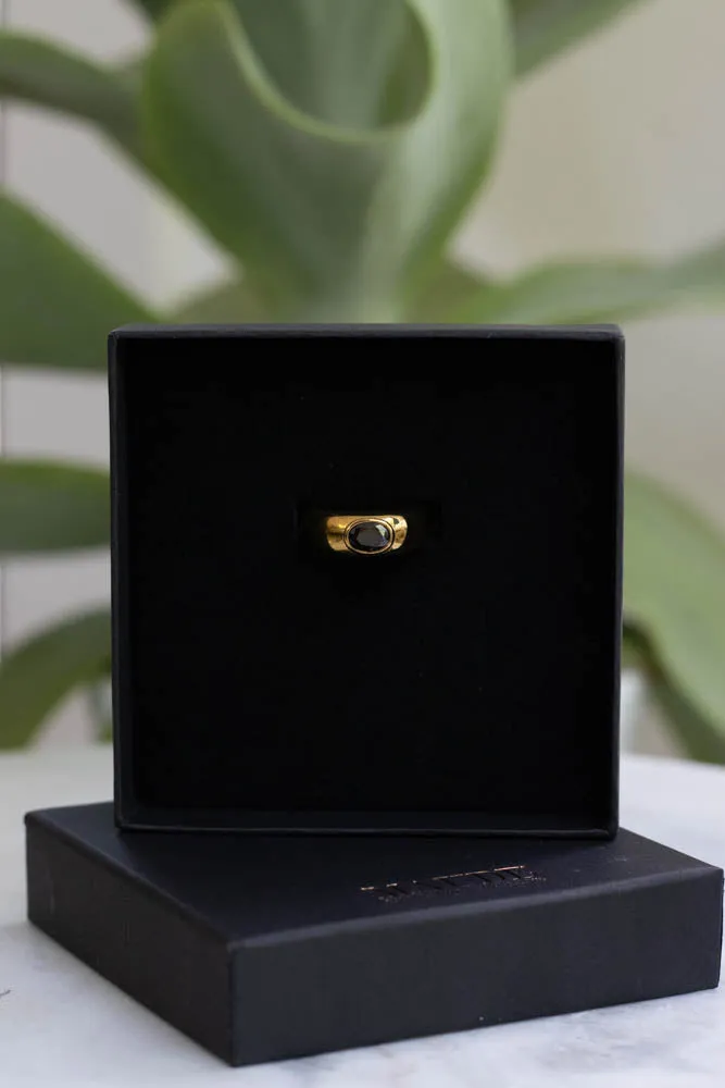 18K Zoey Black Stone Ring