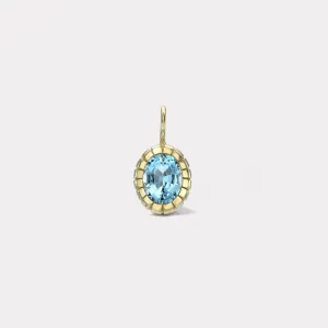 2.01ct Oval Aquamarine Heirloom Bezel Charm