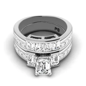 3.05-4.20 CT Princess & Emerald Cut Diamonds - Bridal Set