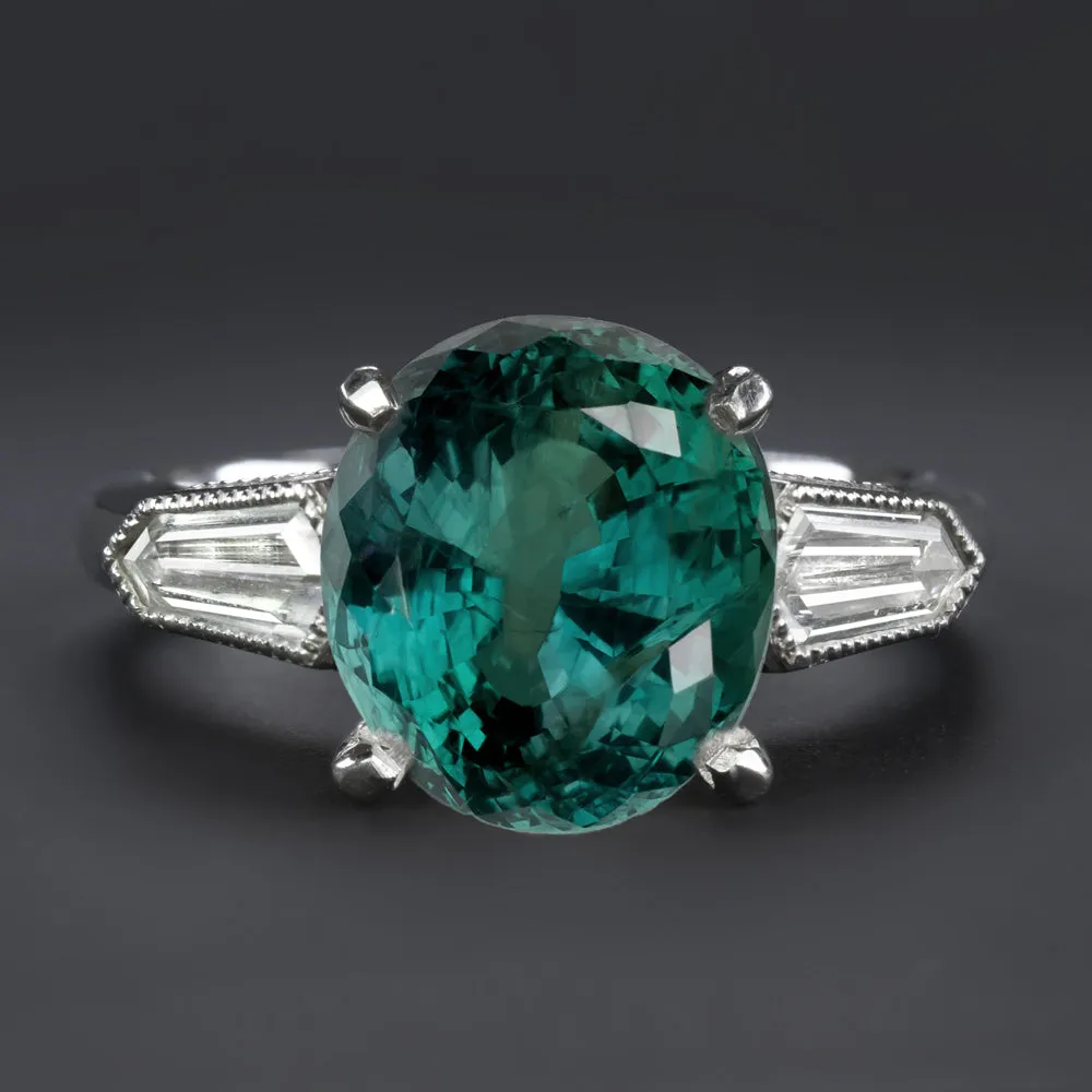 4.16c GIA CERTIFIED ALEXANDRITE DIAMOND COCKTAIL RING PLATINUM GREEN PURPLE OVAL