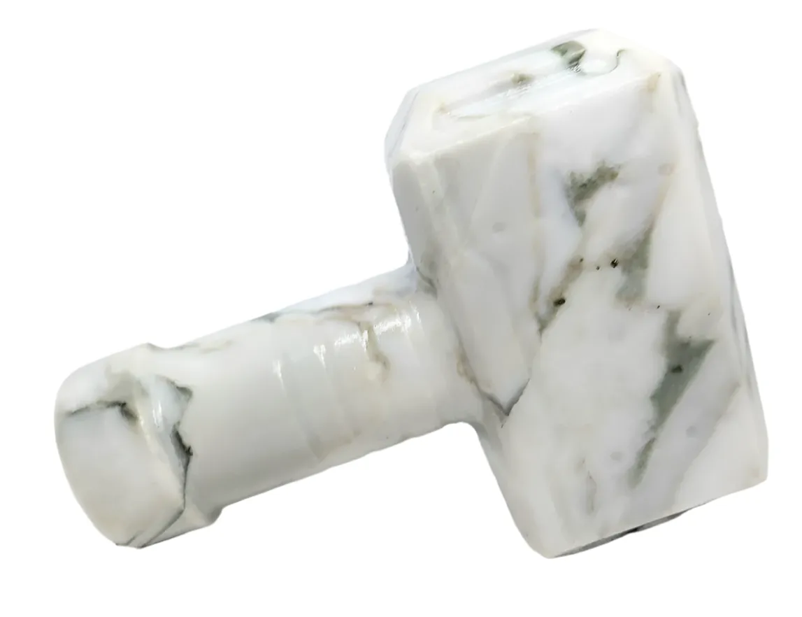 513G White Jade Crystal Mjölnir