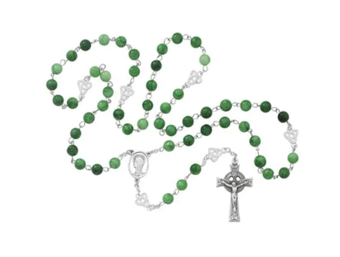 8mm Real Jade Celtic Rosary