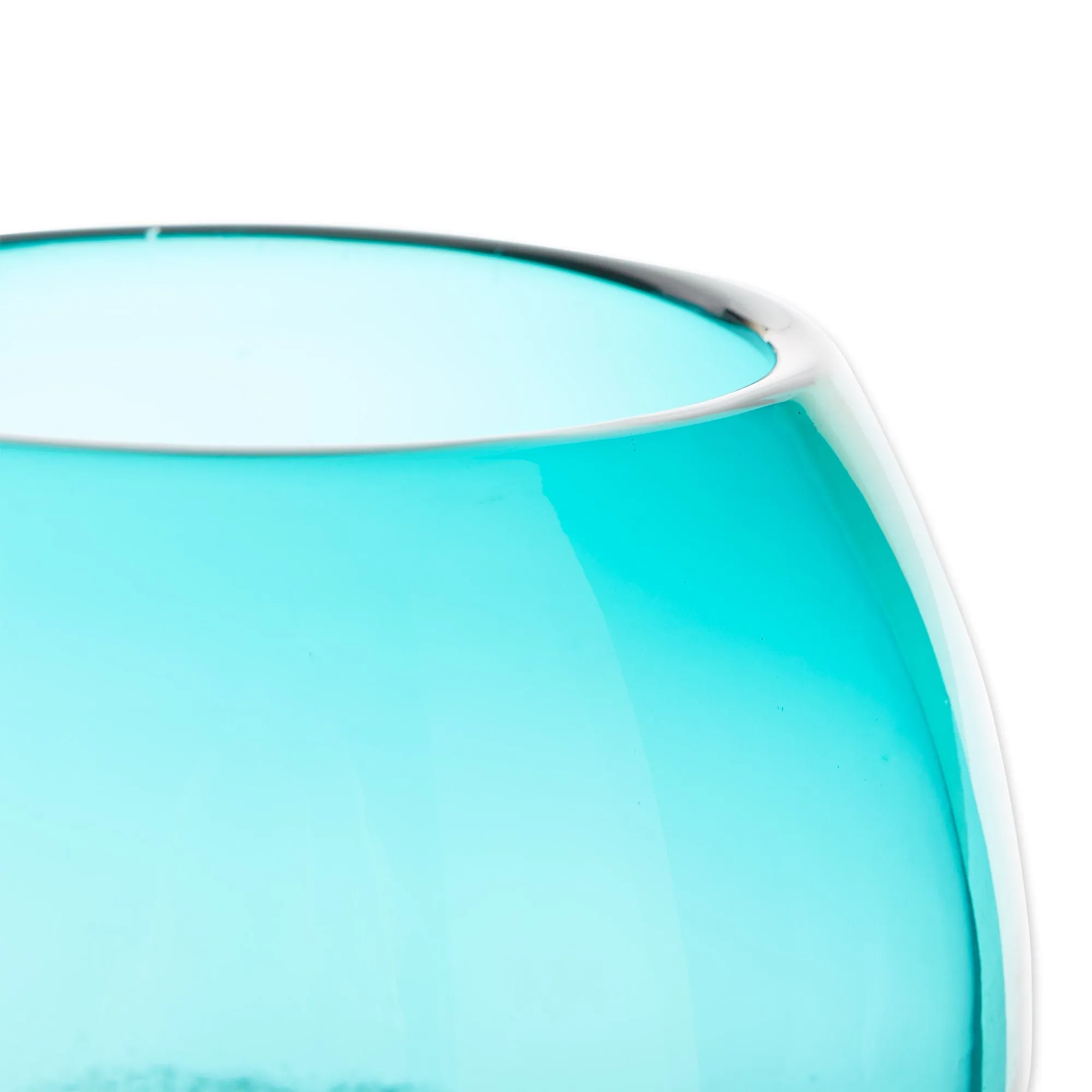 Accent Plus Small Aqua Fish Bowl Vase - Decorative Glass Home Décor