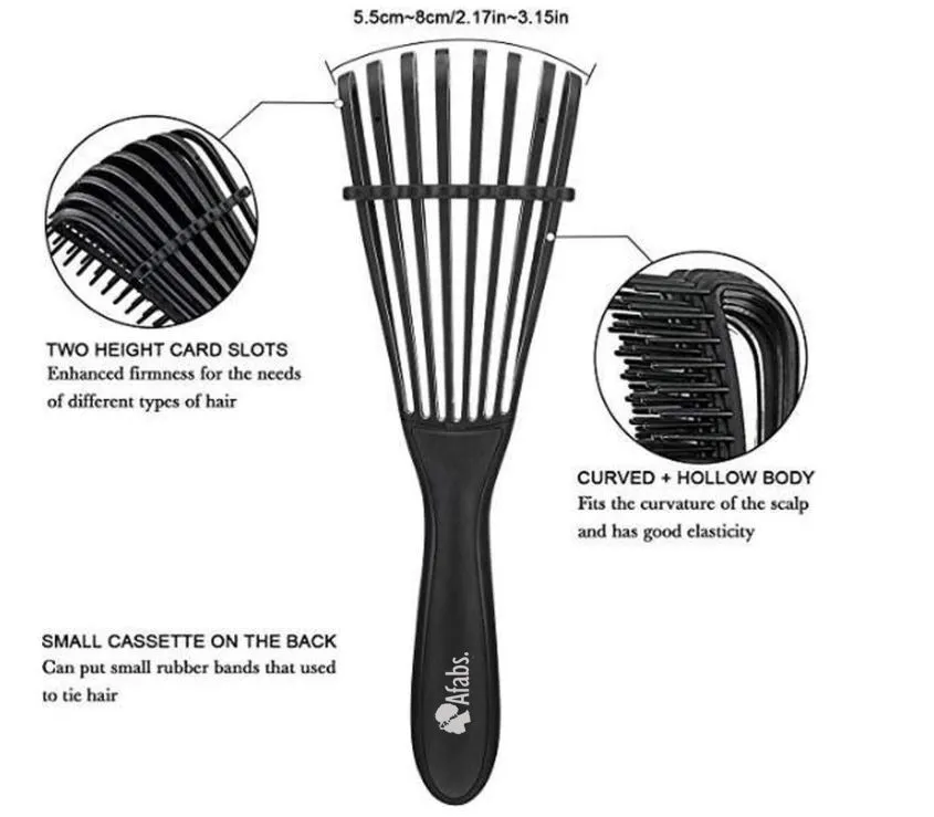 Afabs® Detangler brush | Detangling brush | Comb for curls | Afro hair brush | Black