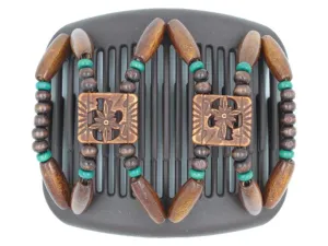 African Butterfly Hair Comb - Dupla Brown 149