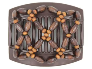 African Butterfly Thick Hair Comb - Ndebele Brown 133