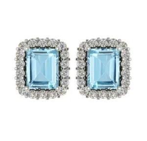 Aquamarine Diamond Earrings