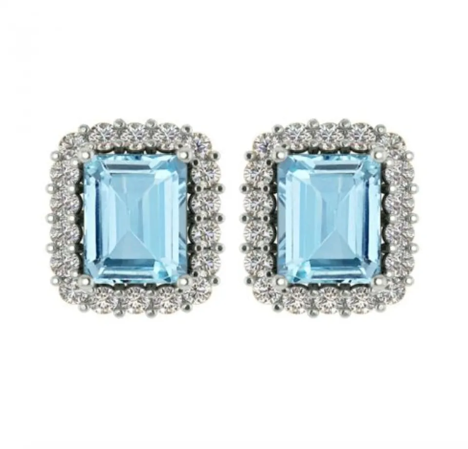 Aquamarine Diamond Earrings