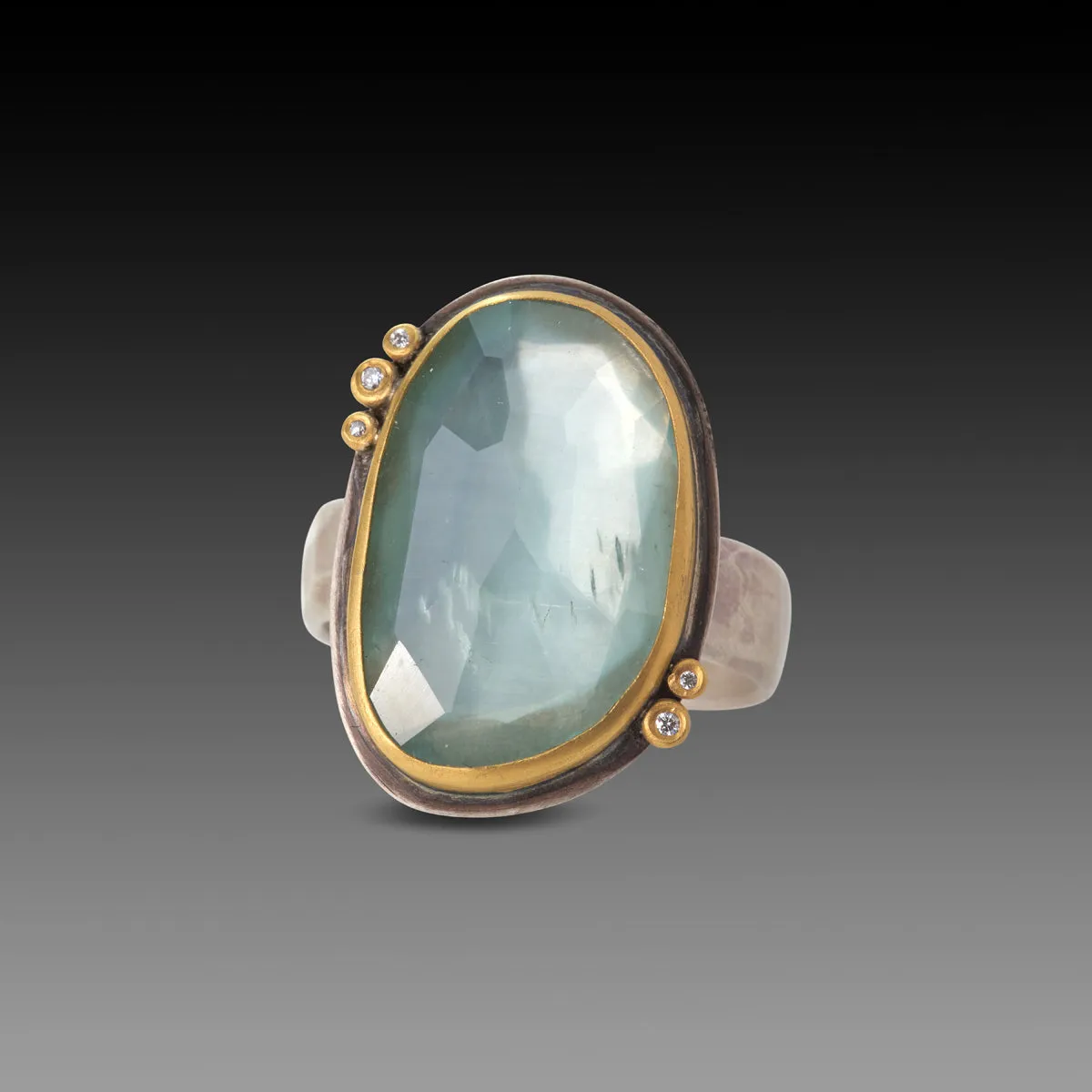 Aquamarine Ring with Diamonds