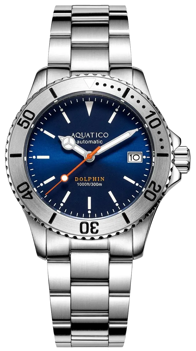 Aquatico Dolphin 39mm Automatic Dive Watch Blue