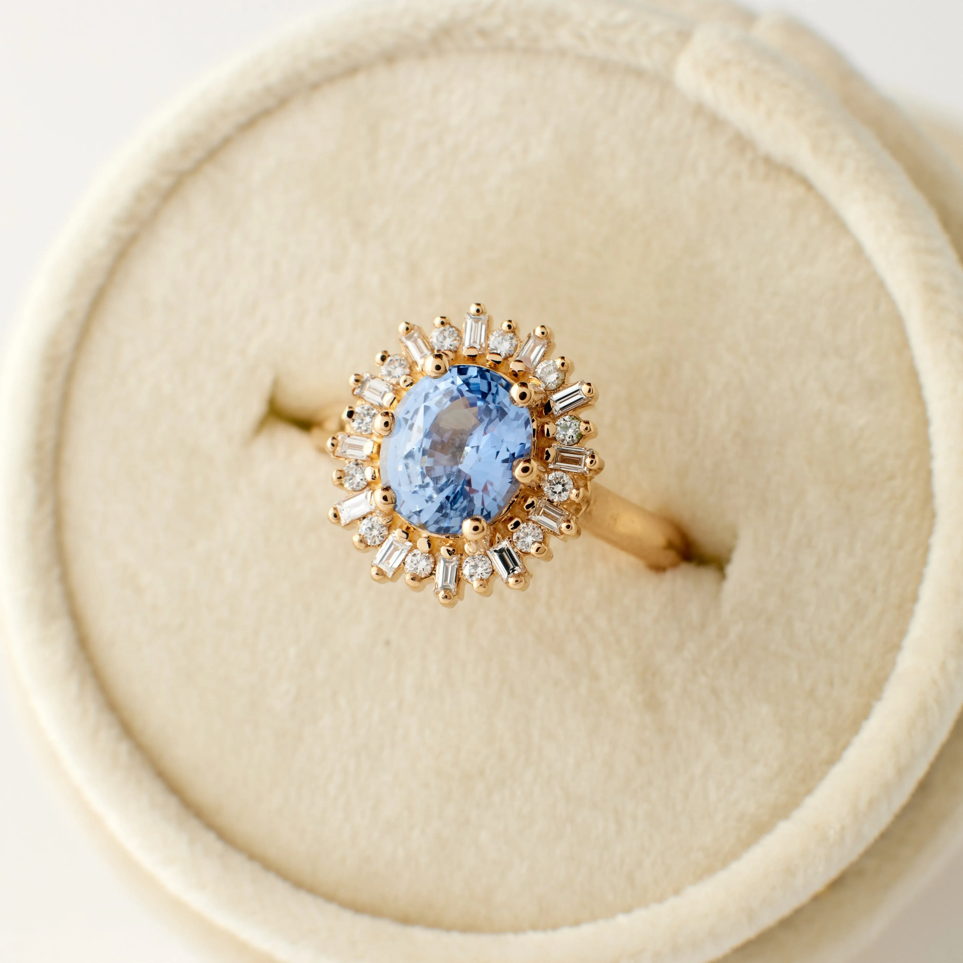 Arielle Ring - 2.02 Carat Periwinkle Blue Oval Sapphire