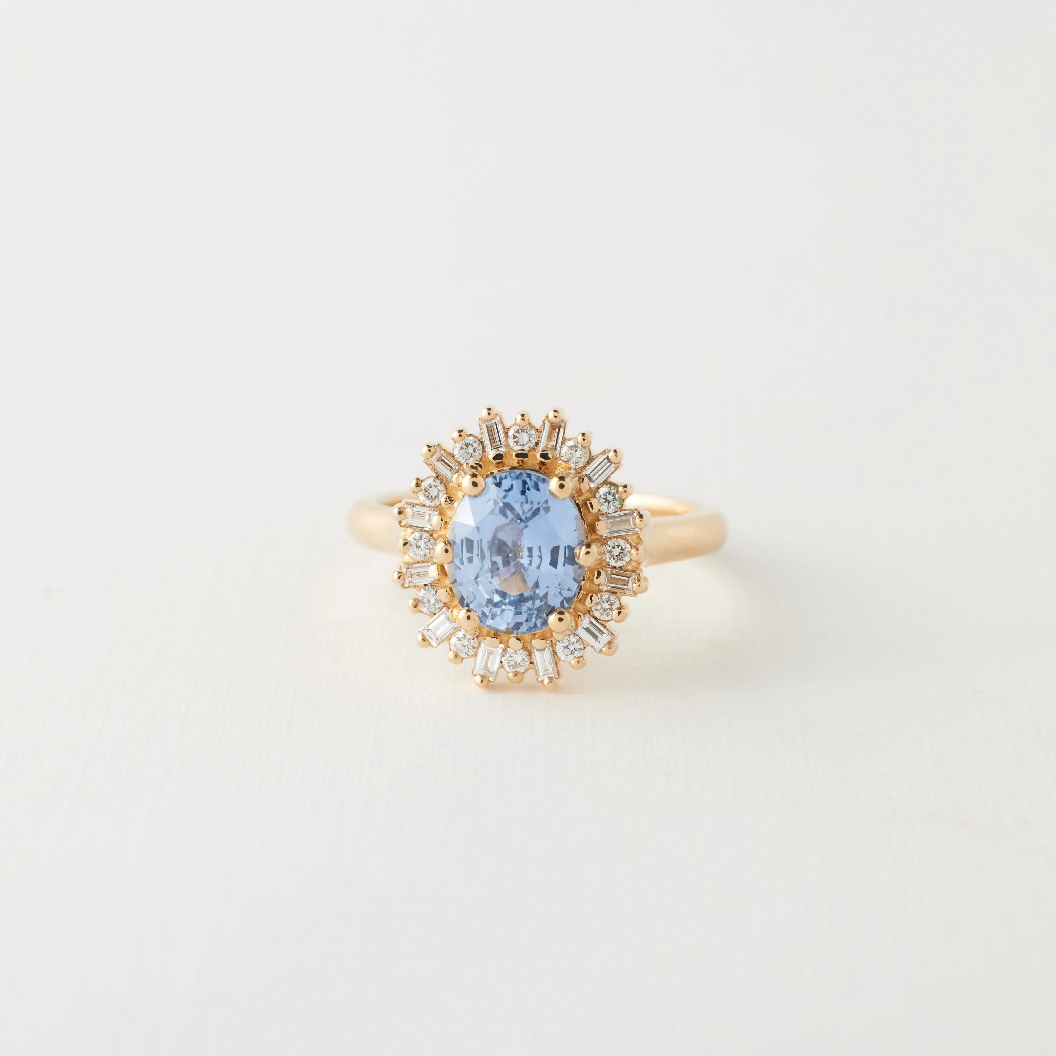 Arielle Ring - 2.02 Carat Periwinkle Blue Oval Sapphire