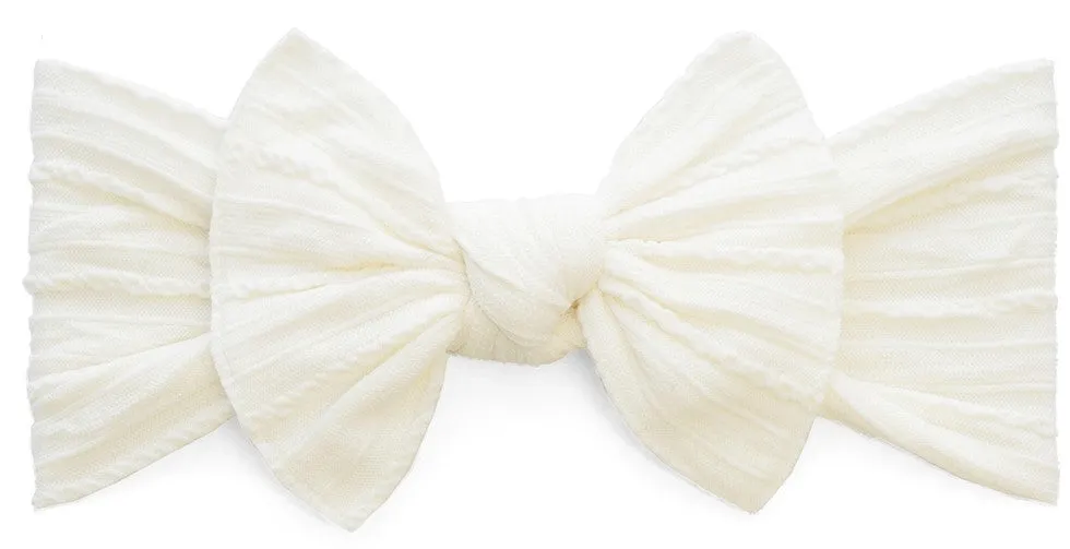 Baby Bling Ivory Cable Knit Knot Headband