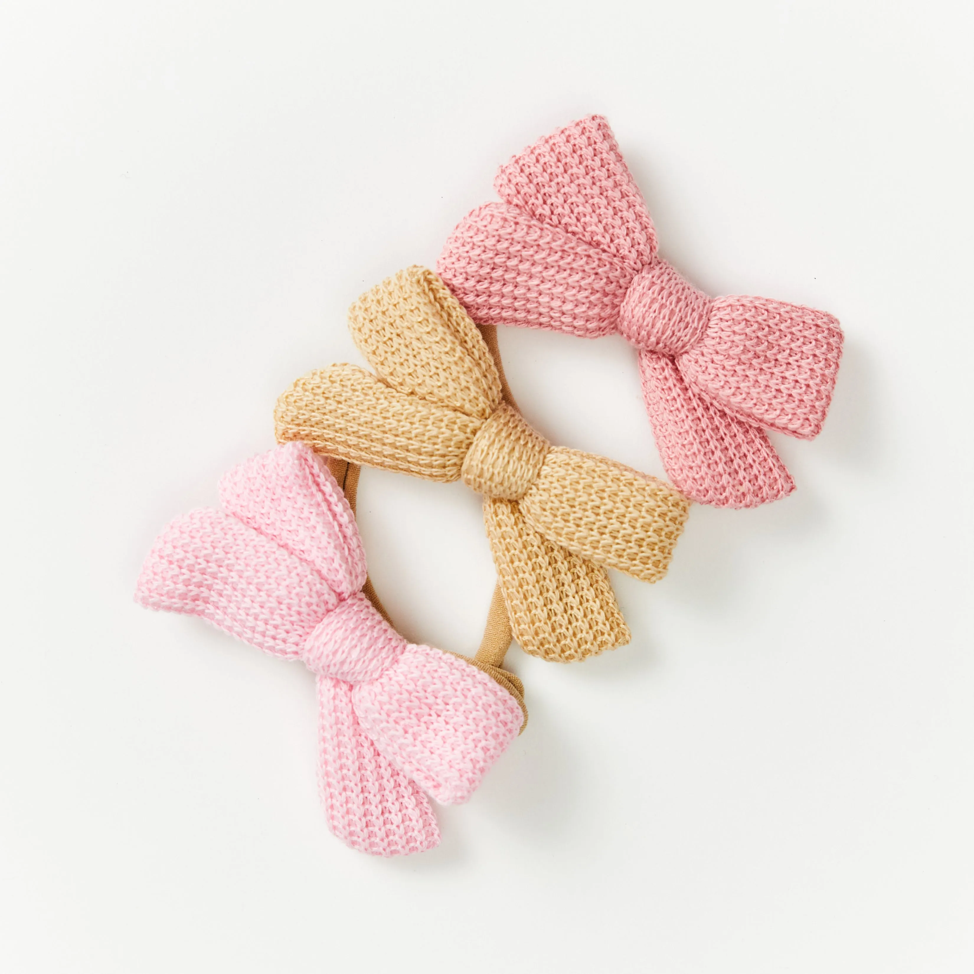 Baby Knitted Bow Headband in Fairy Floss