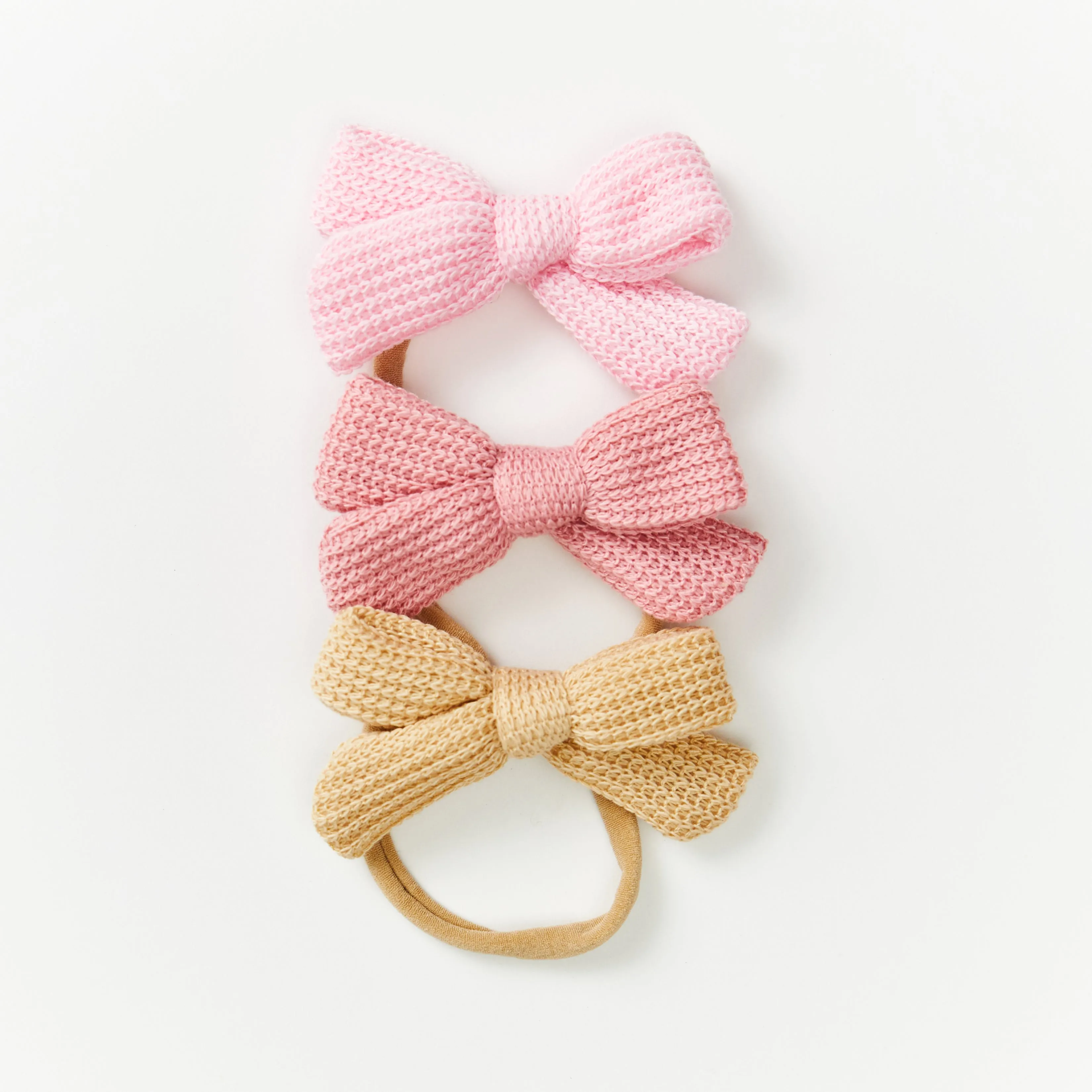 Baby Knitted Bow Headband in Fairy Floss