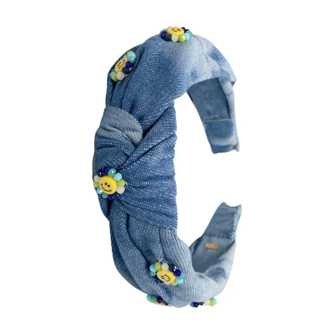 Bari Lynn 3D Daisy Denim Headband