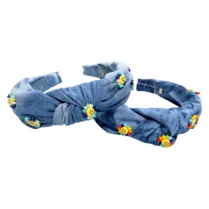 Bari Lynn 3D Daisy Denim Headband