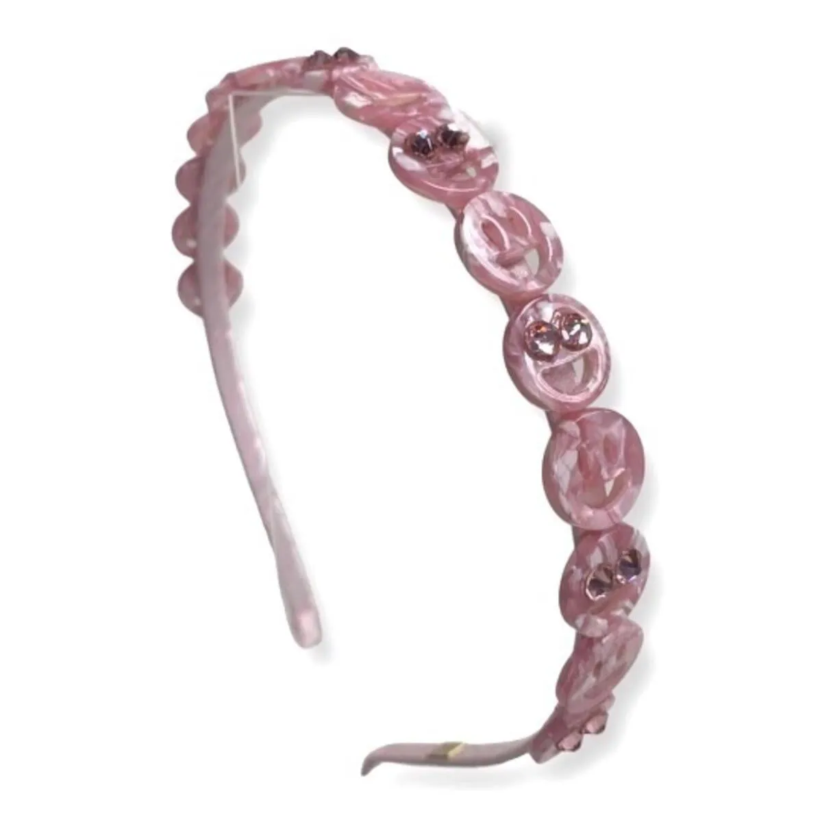 Bari Lynn Smile Face Thin Headband - Pink