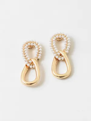 Beaded Pearl Link Earring