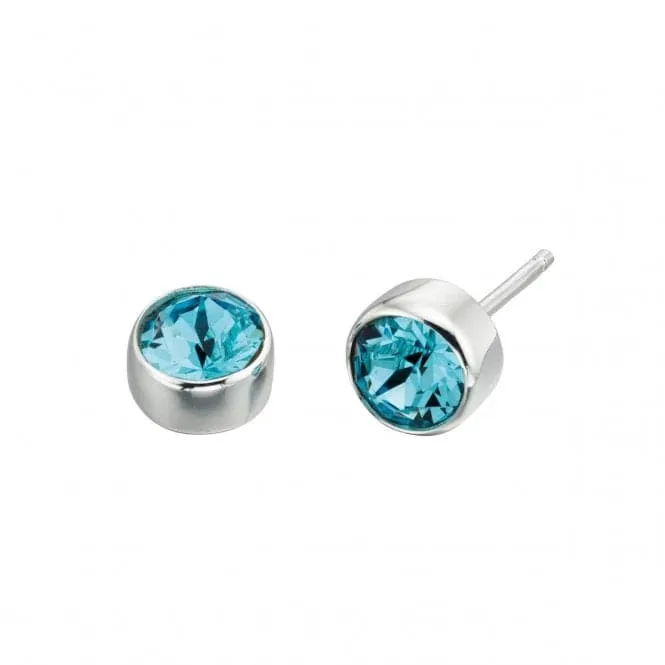 Beginnings Sterling Silver E4926A Aquamarine Swarovski Earrings