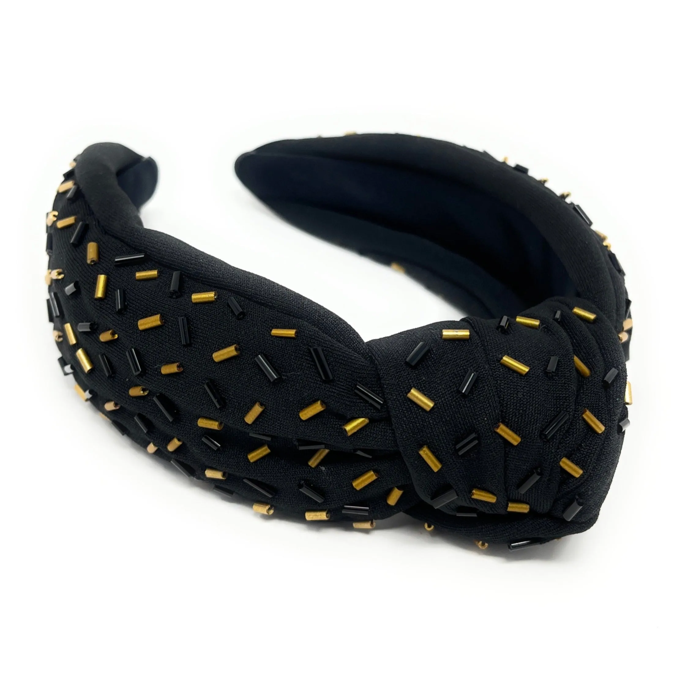 Black Gold Confetti Knot Headband